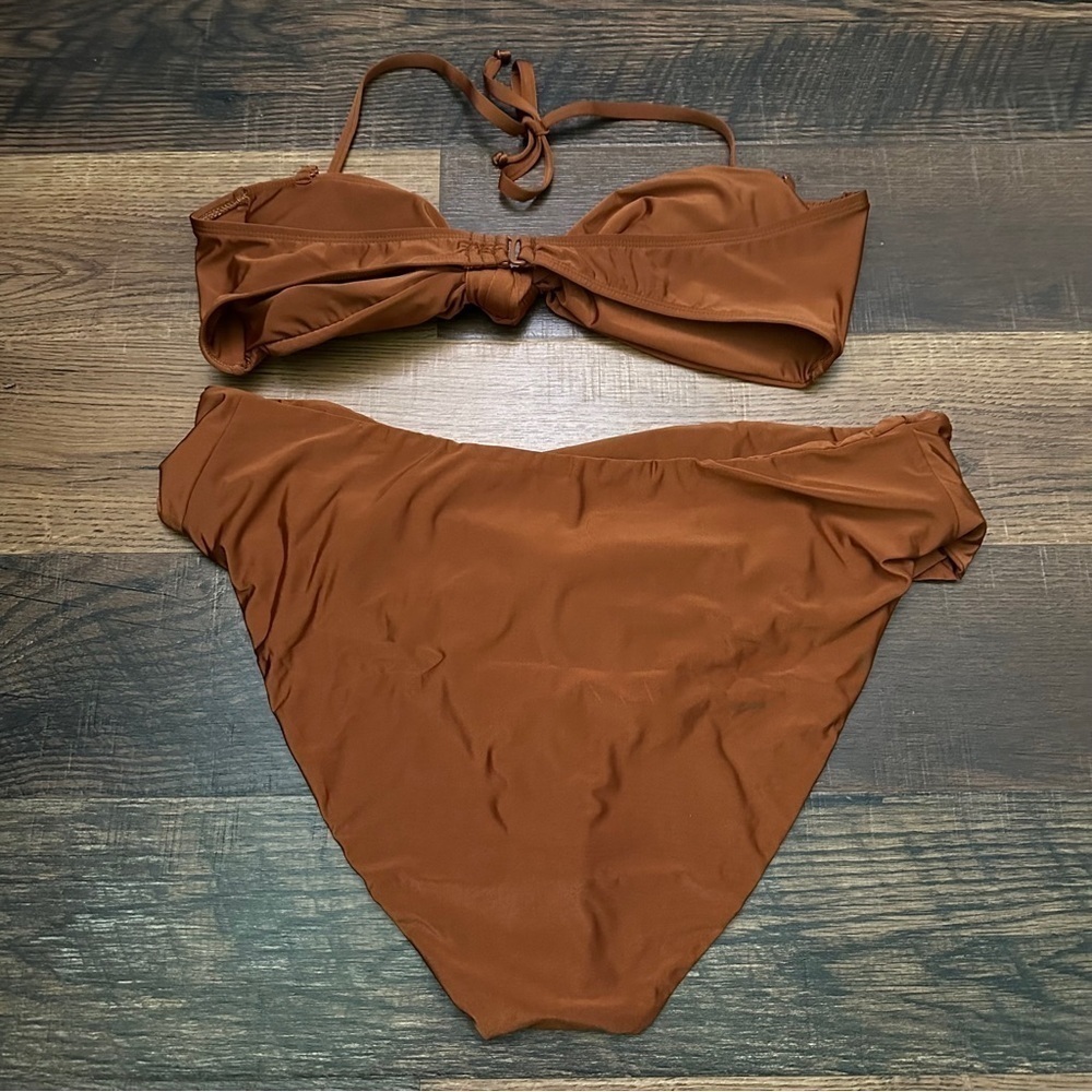 Good American Two Piece Knot Front High Waist Bikini Swim Set Size 7 (4X) - Picture 9 of 9